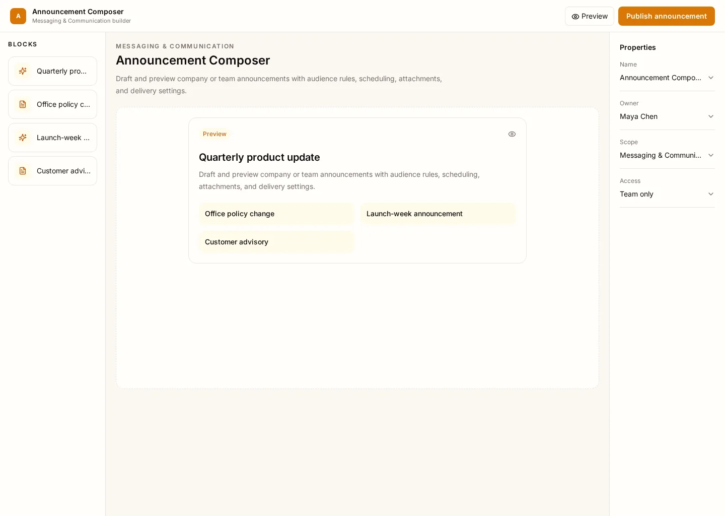 Announcement Composer