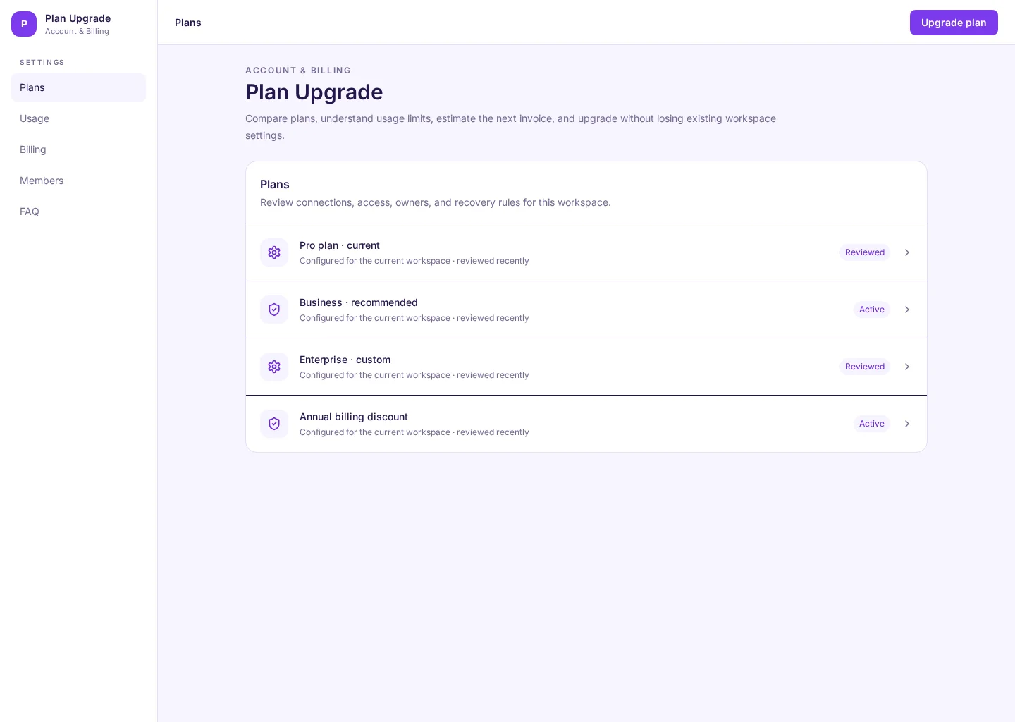 Plan Upgrade