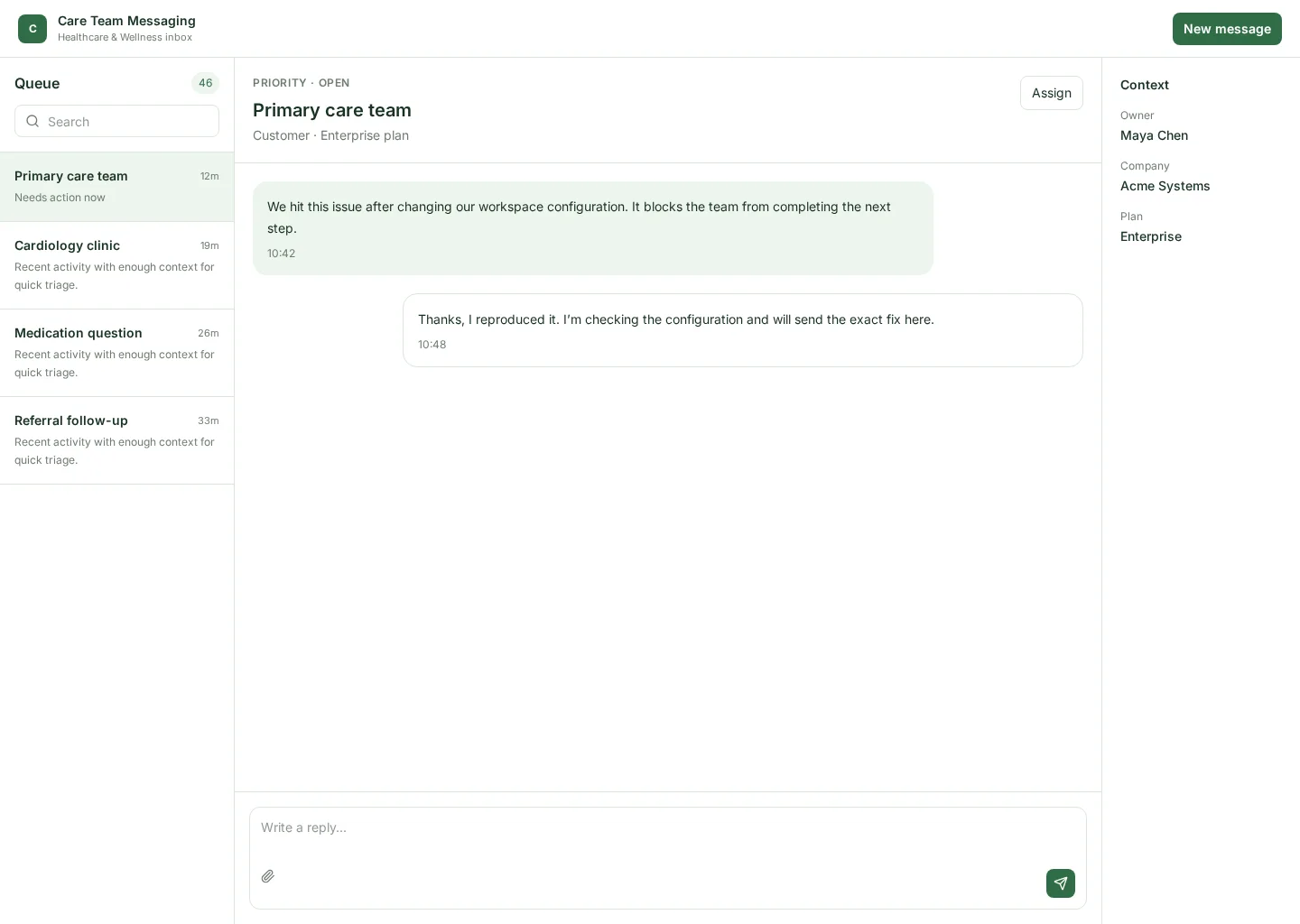 Care Team Messaging