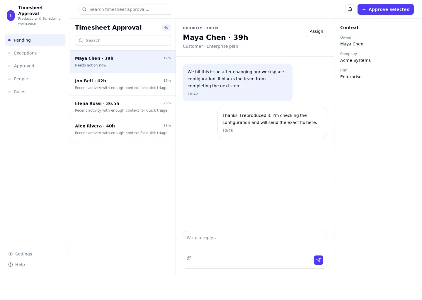 Timesheet Approval