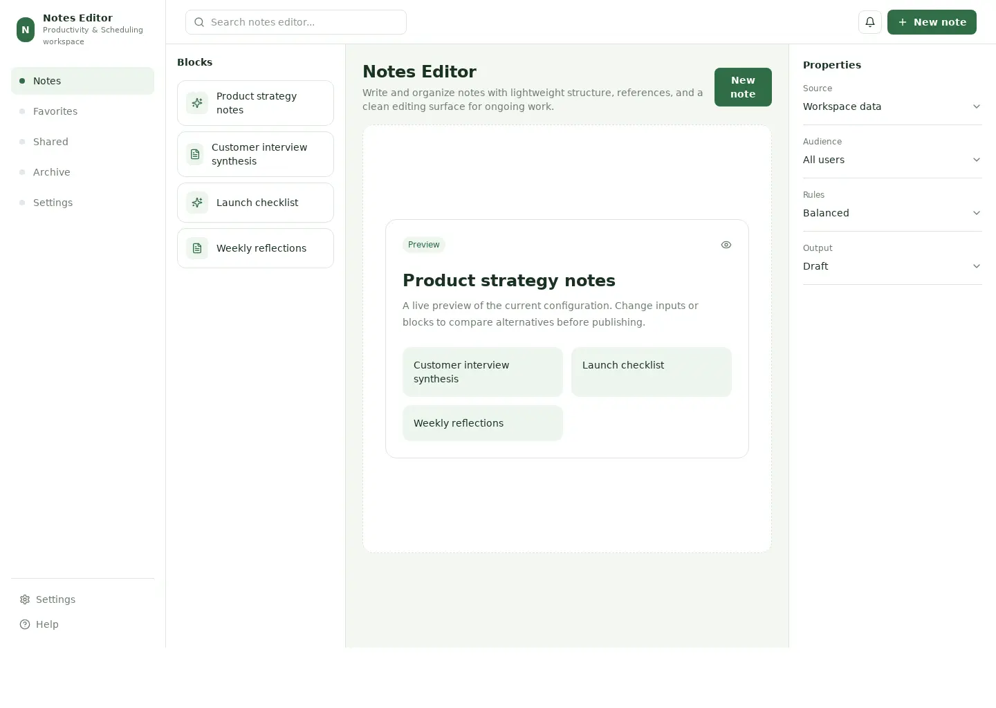 Notes Editor
