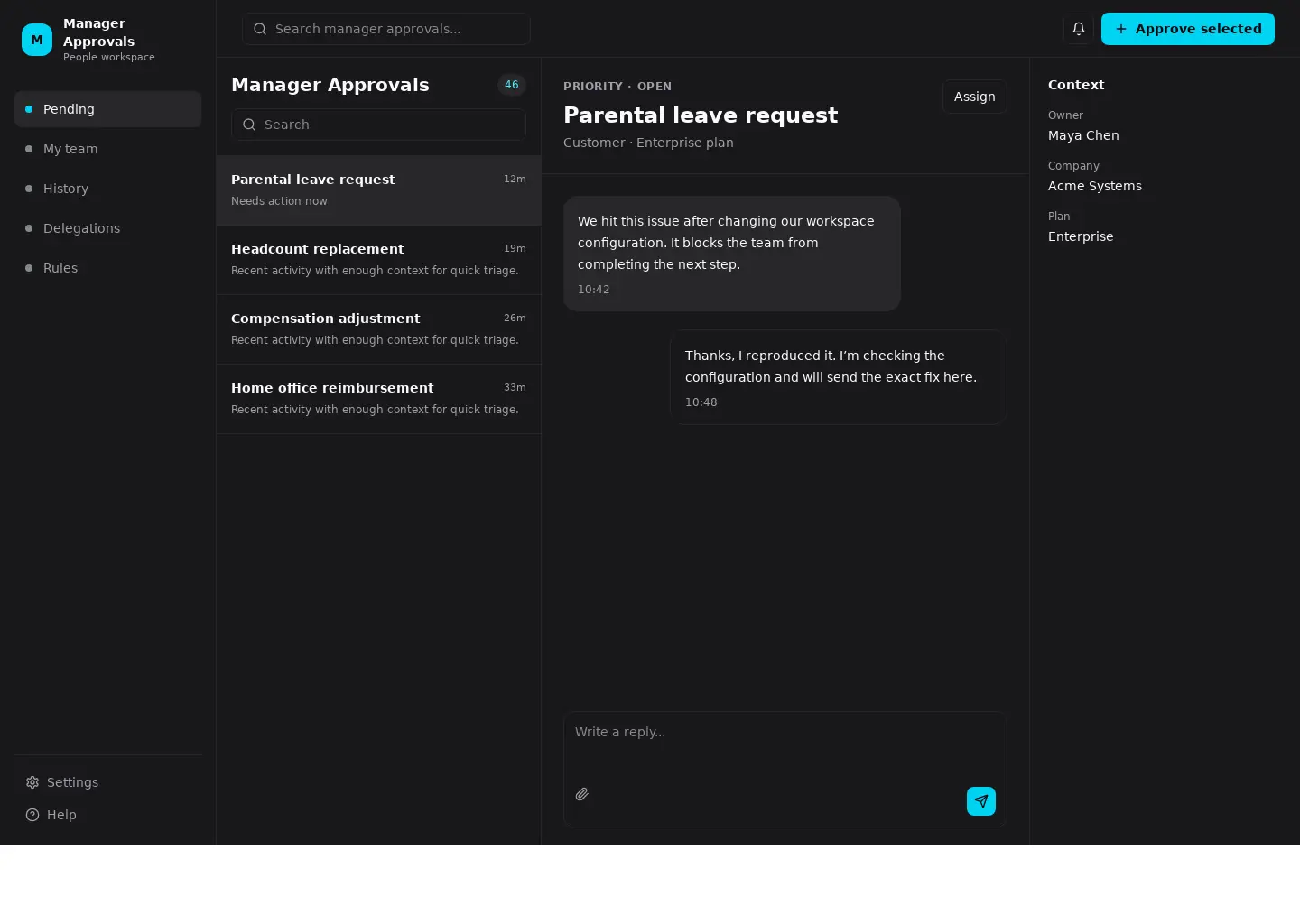 Manager Approvals