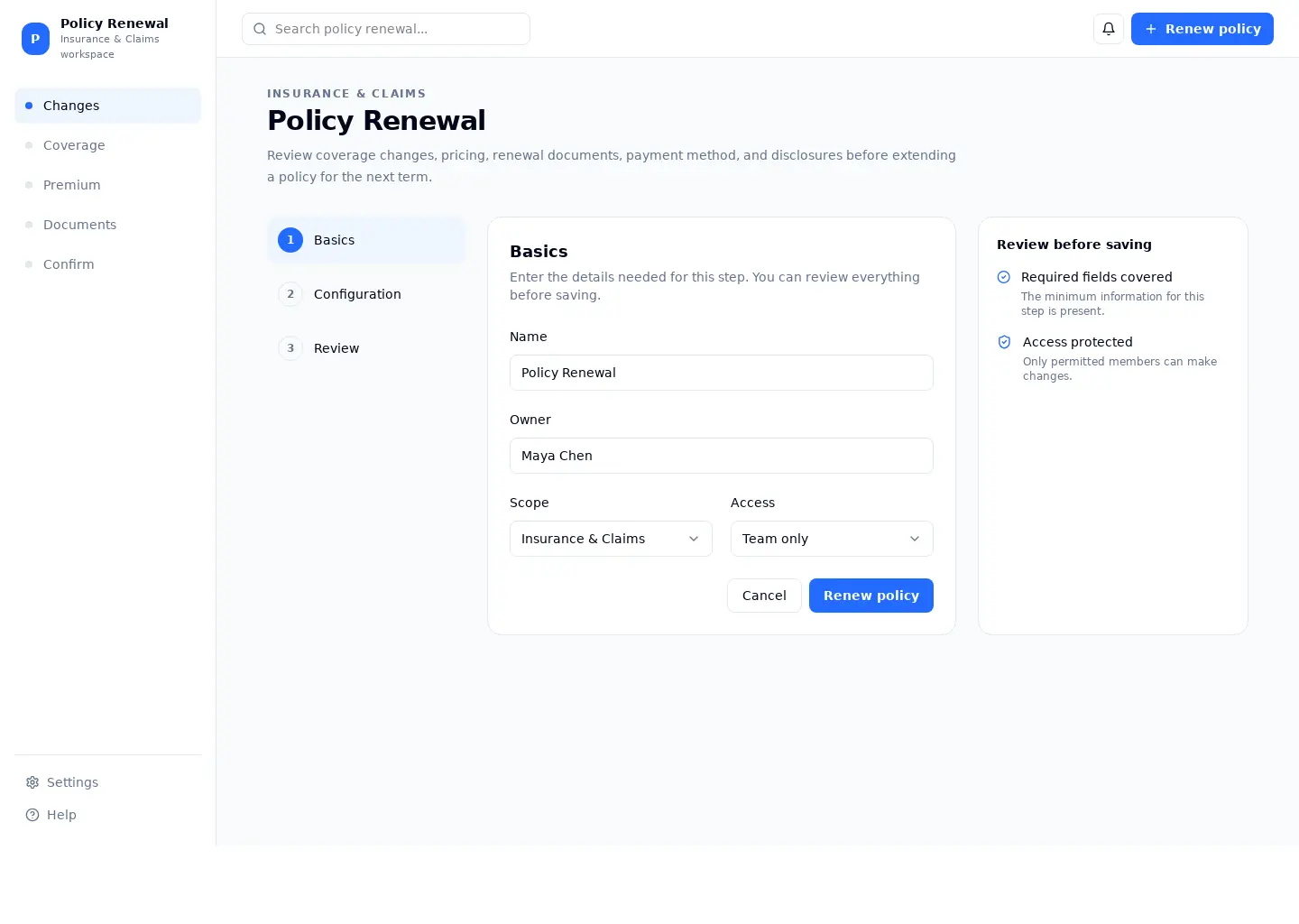 Policy Renewal