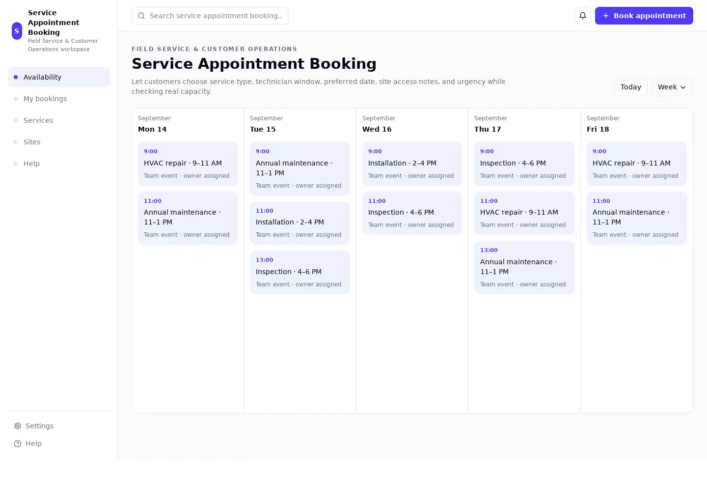 Service Appointment Booking