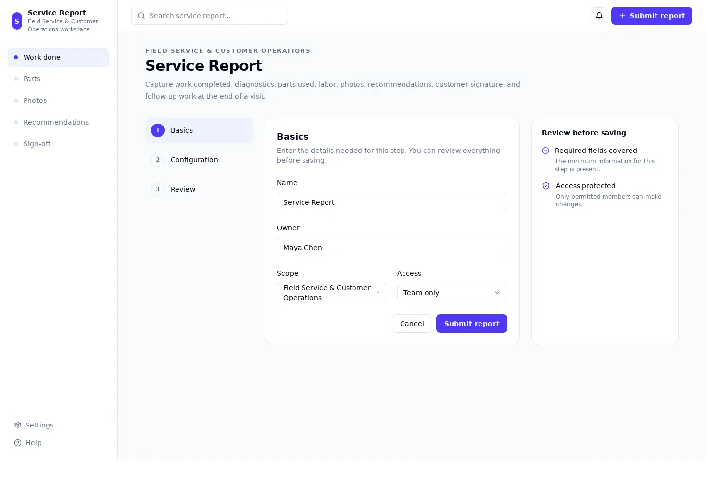 Service Report