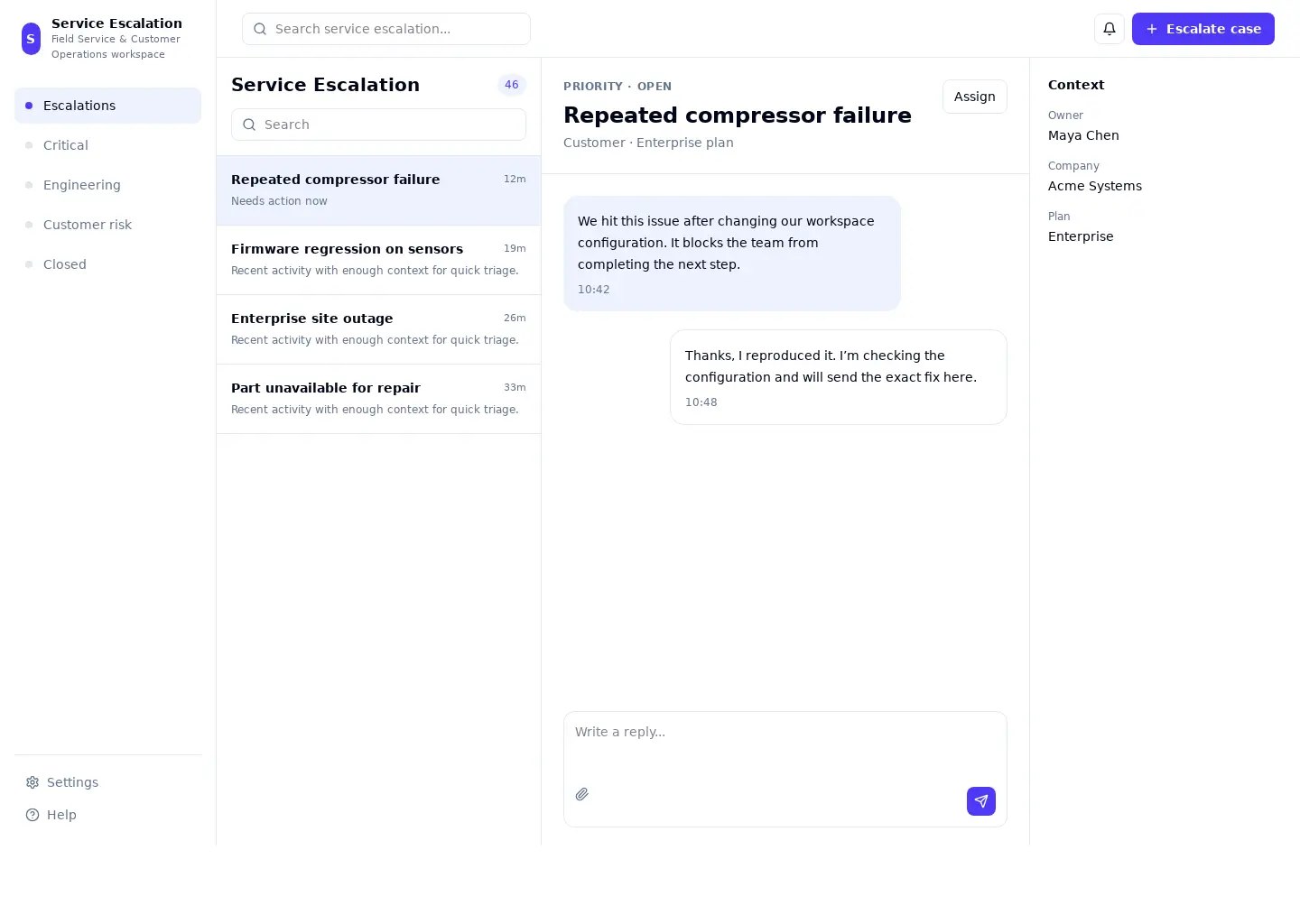 Service Escalation