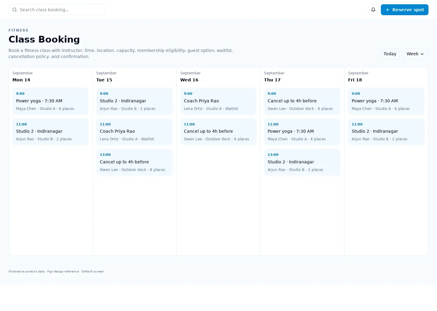 Class Booking