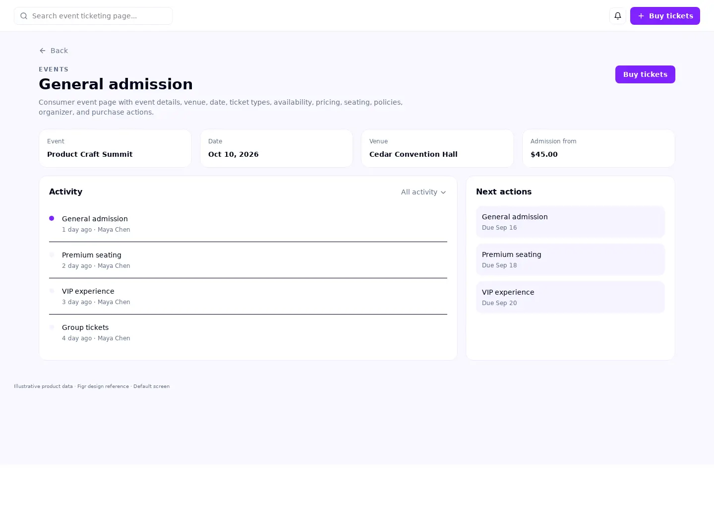 Event Ticketing Page