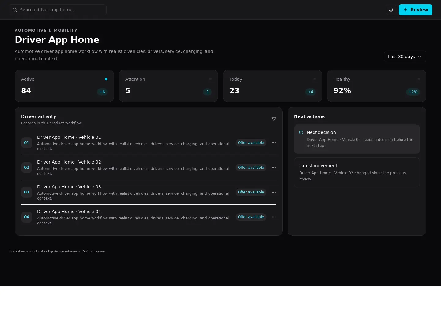 Driver App Home