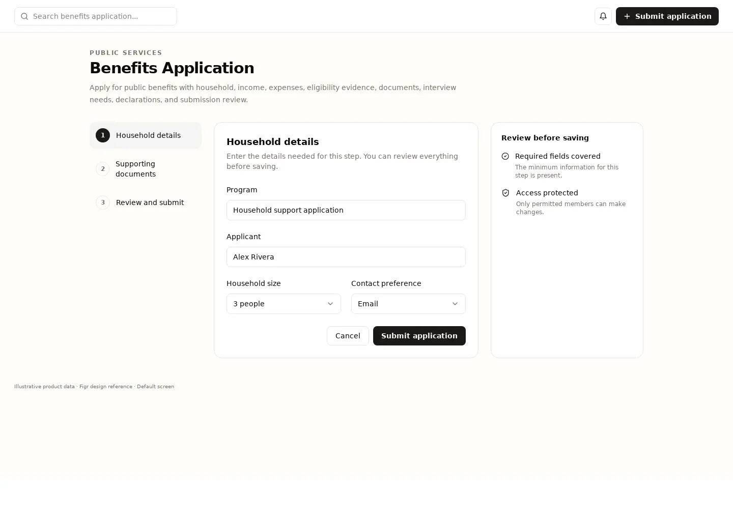 Benefits Application