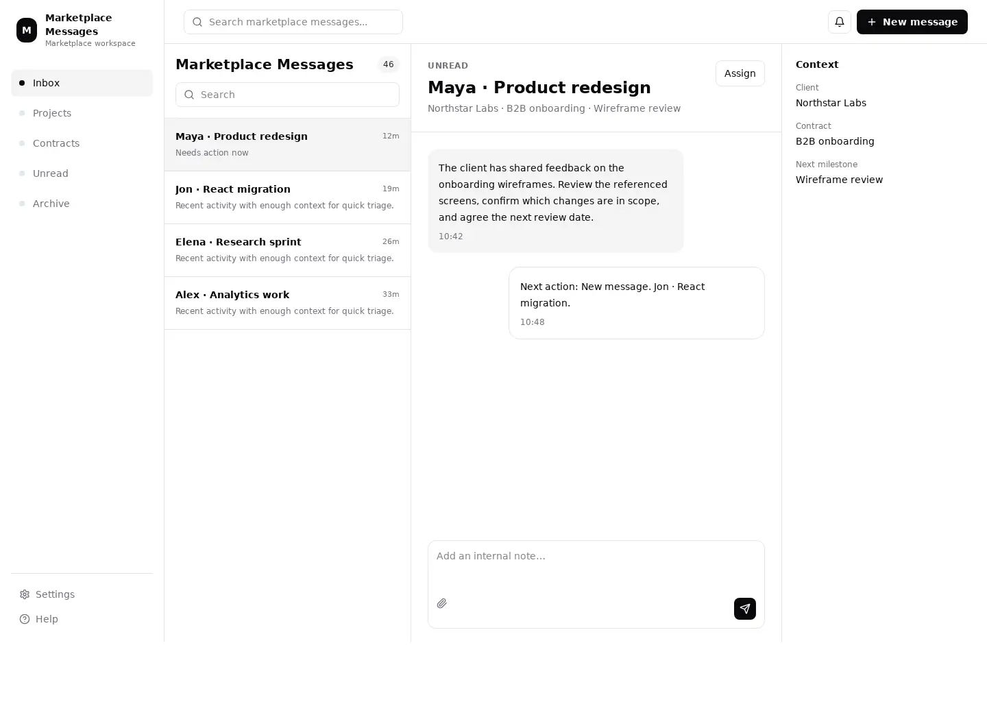 Marketplace Messages