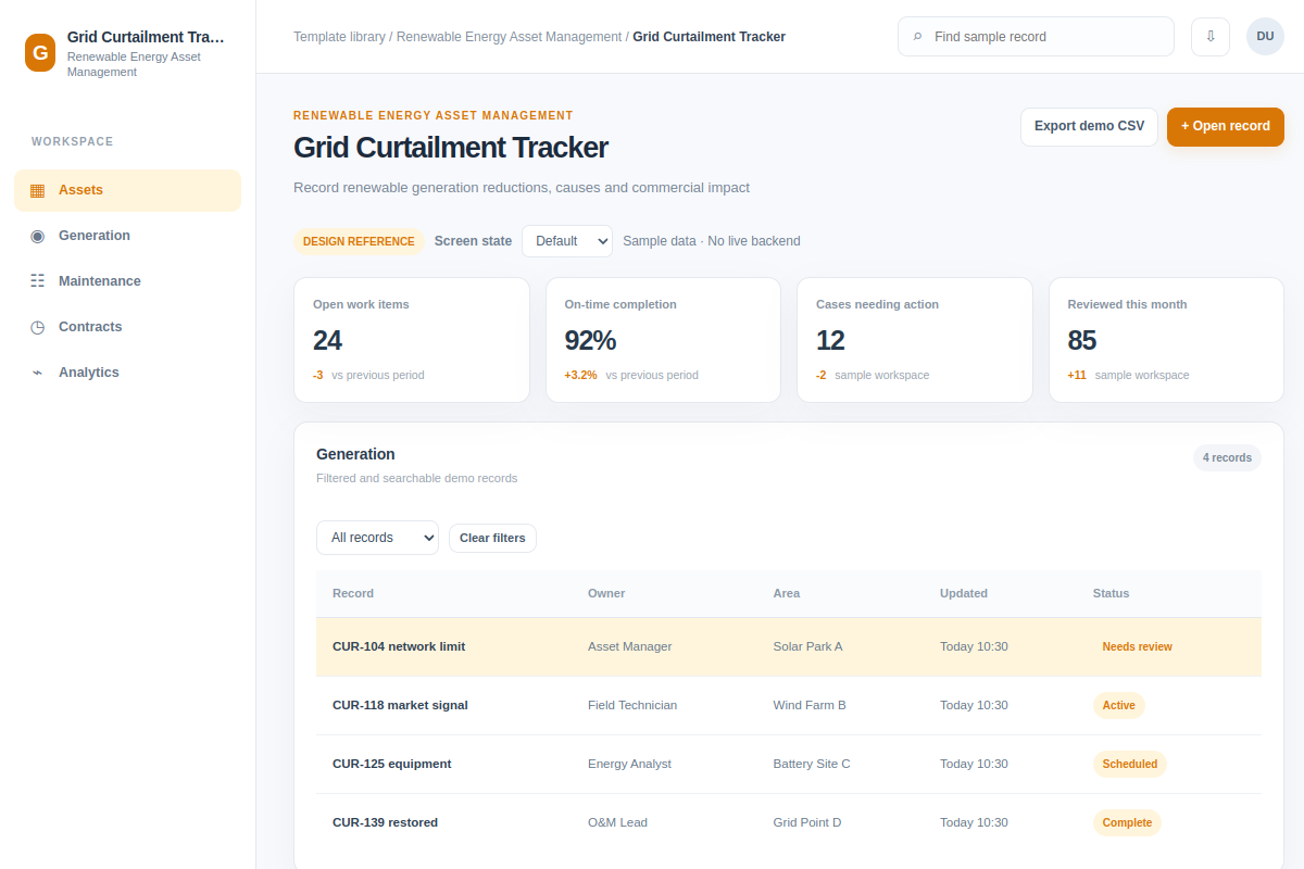 Grid Curtailment Tracker