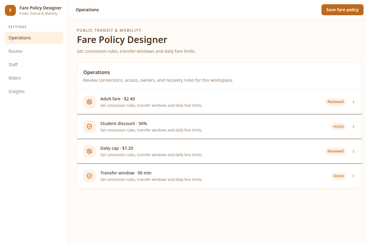 Fare Policy Designer