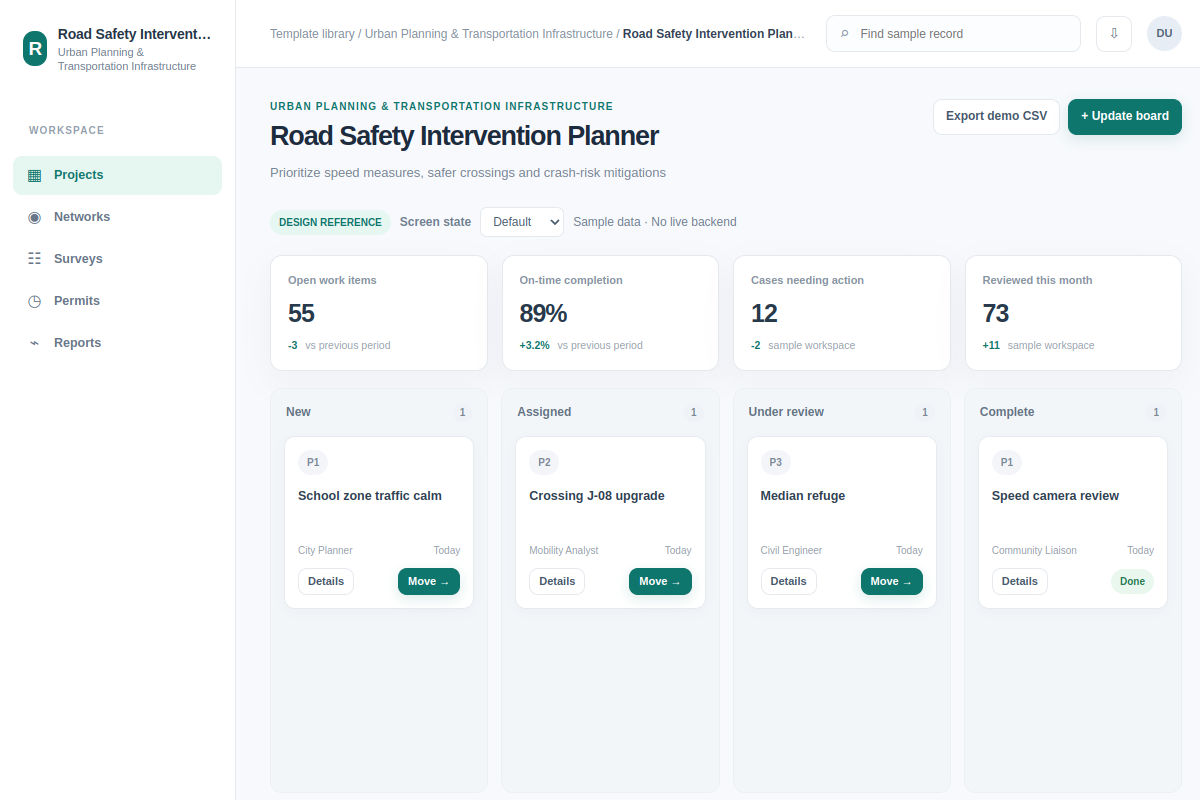 Road Safety Intervention Planner