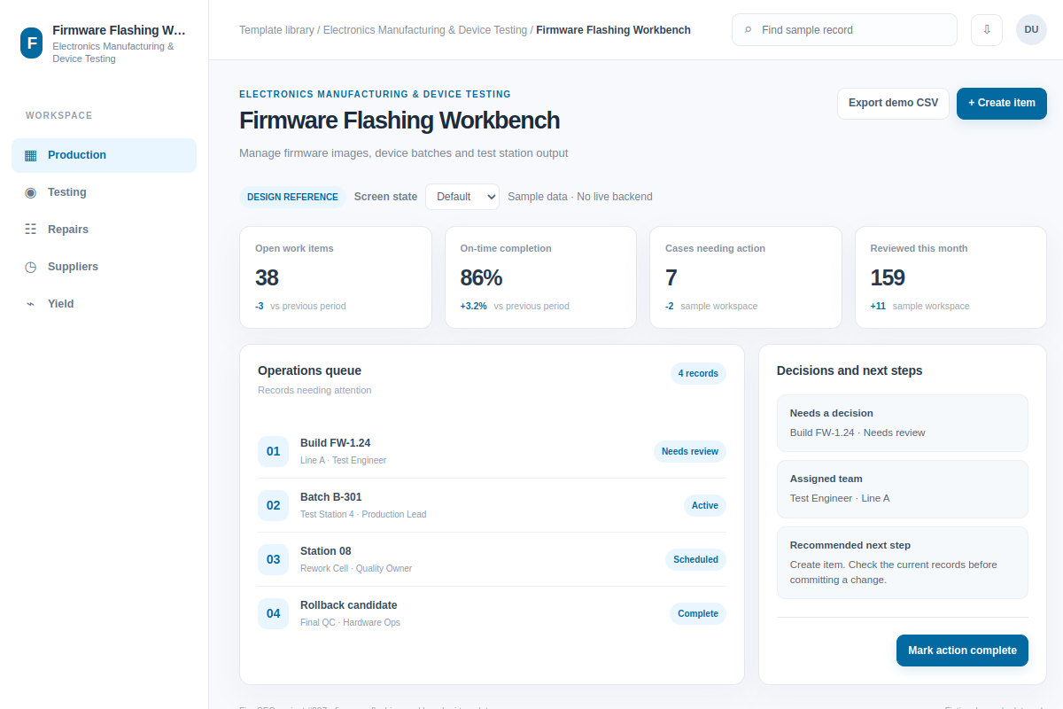 Firmware Flashing Workbench