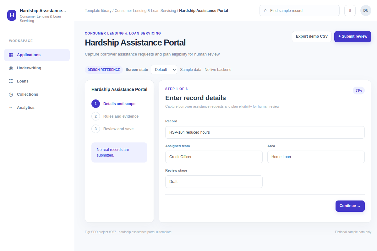 Hardship Assistance Portal