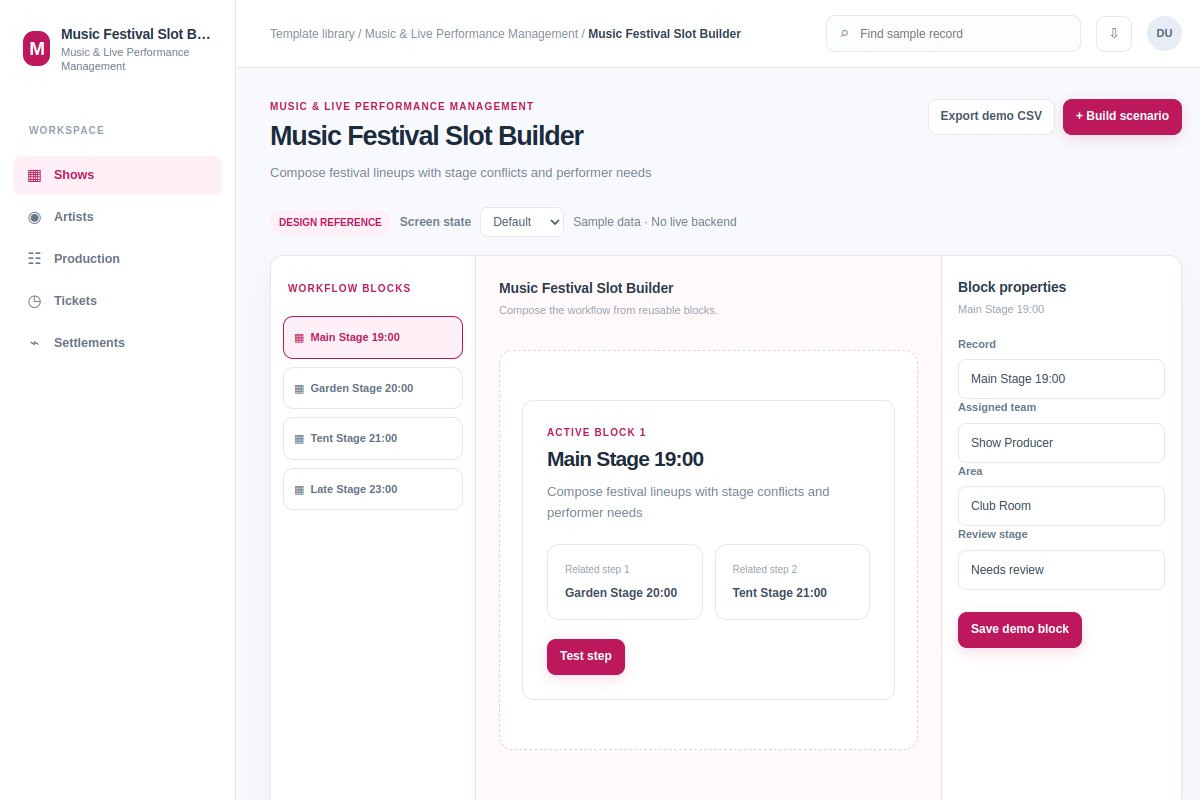 Music Festival Slot Builder