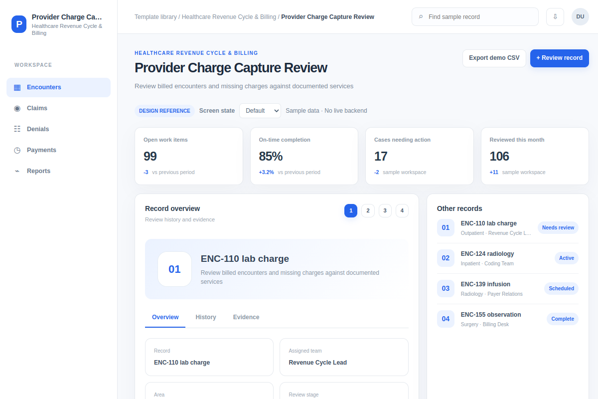 Provider Charge Capture Review