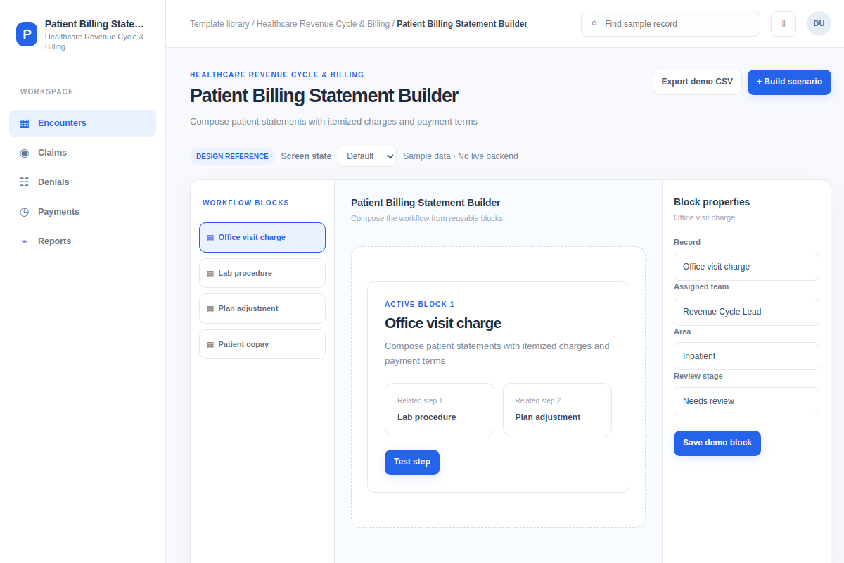 Patient Billing Statement Builder