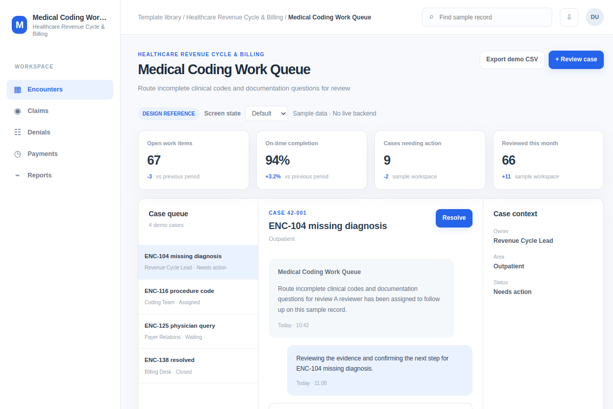 Medical Coding Work Queue