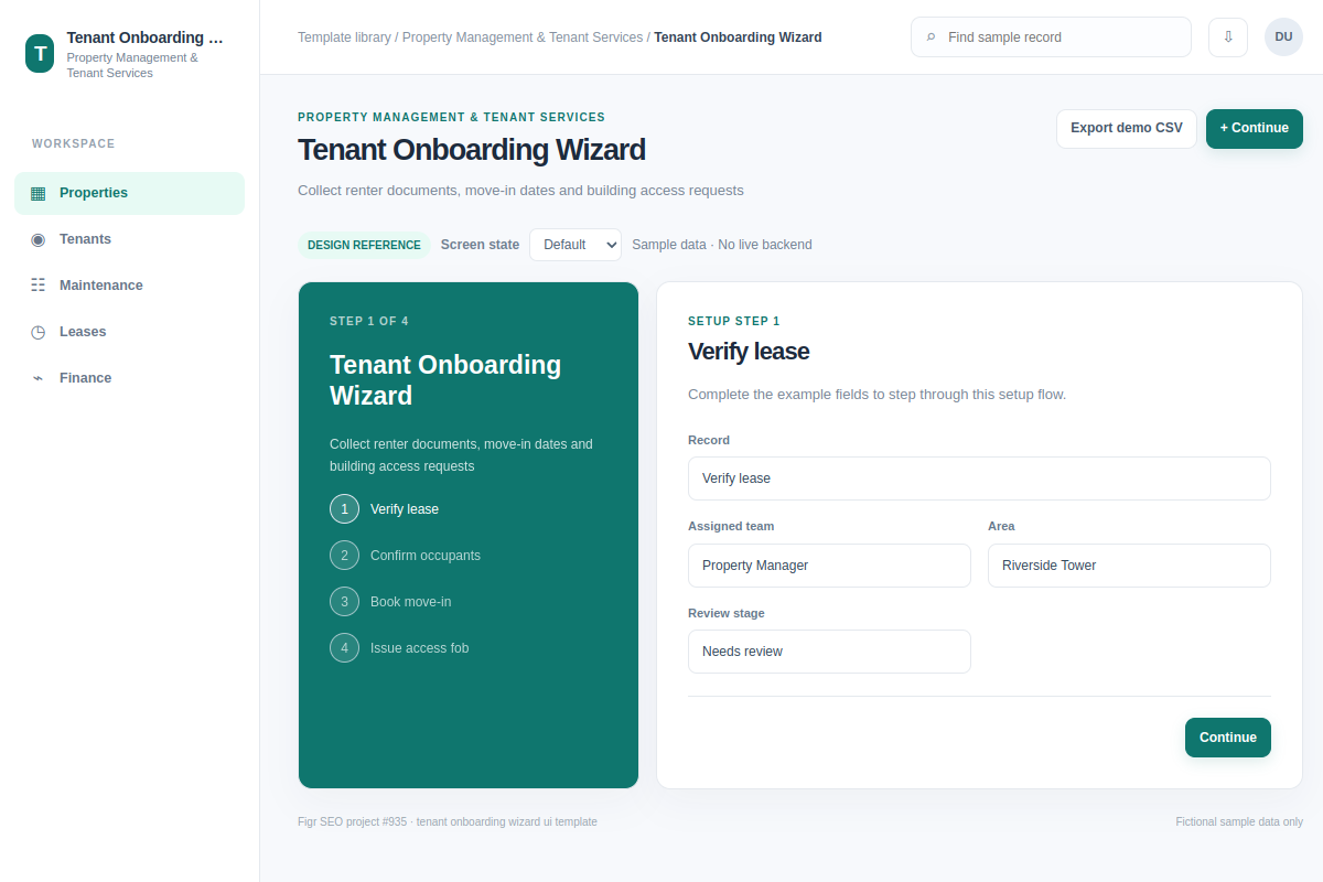 Tenant Onboarding Wizard