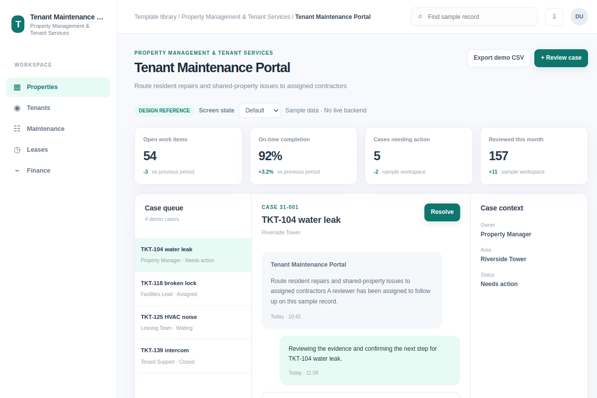 Tenant Maintenance Portal