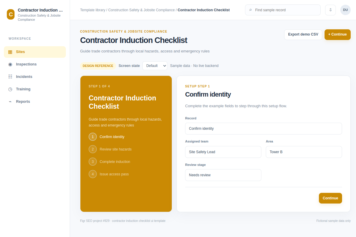 Contractor Induction Checklist