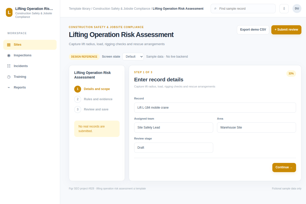 Lifting Operation Risk Assessment