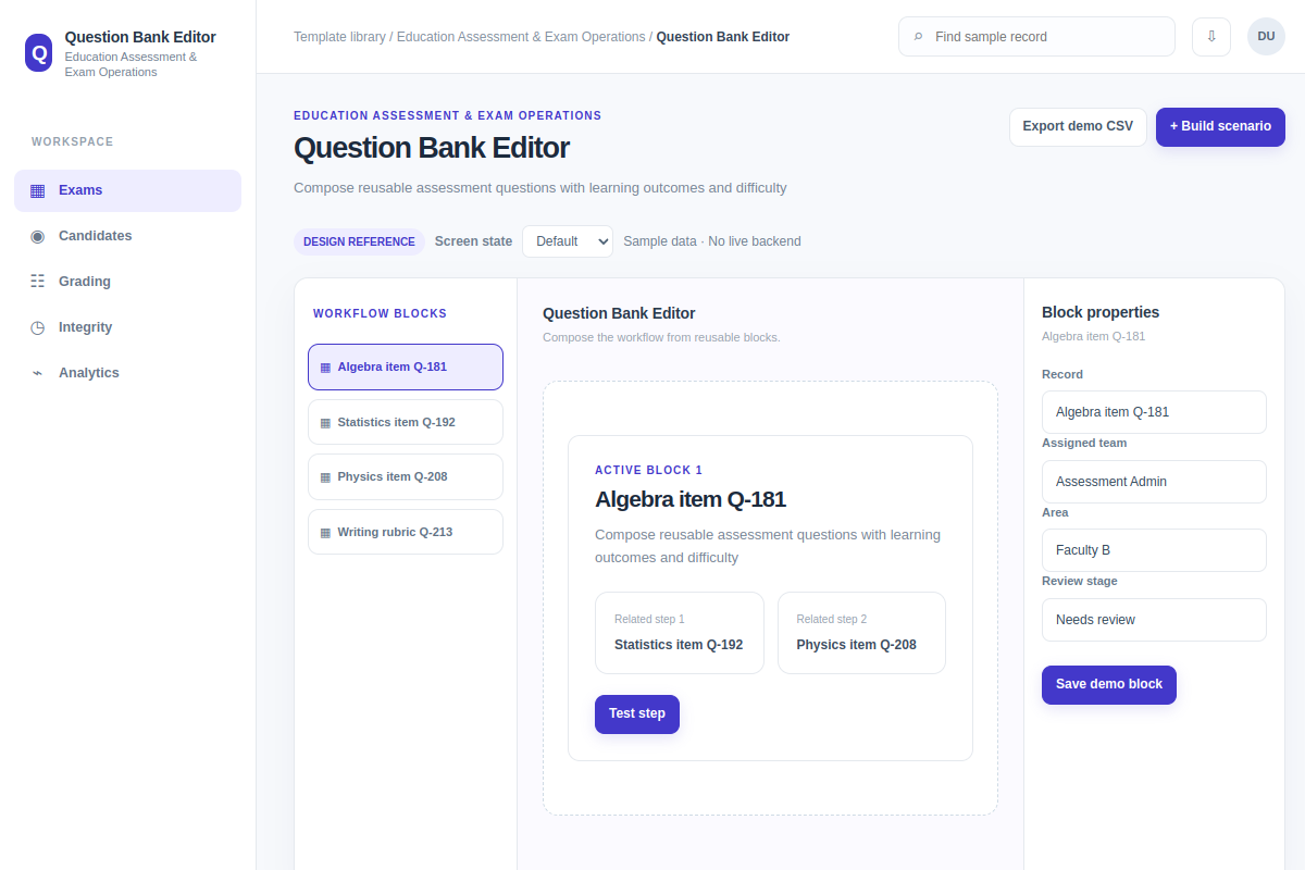 Question Bank Editor