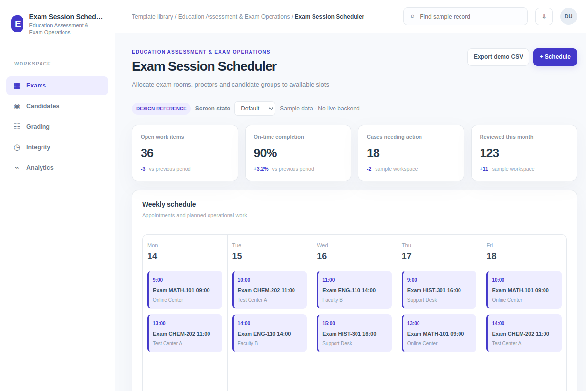 Exam Session Scheduler