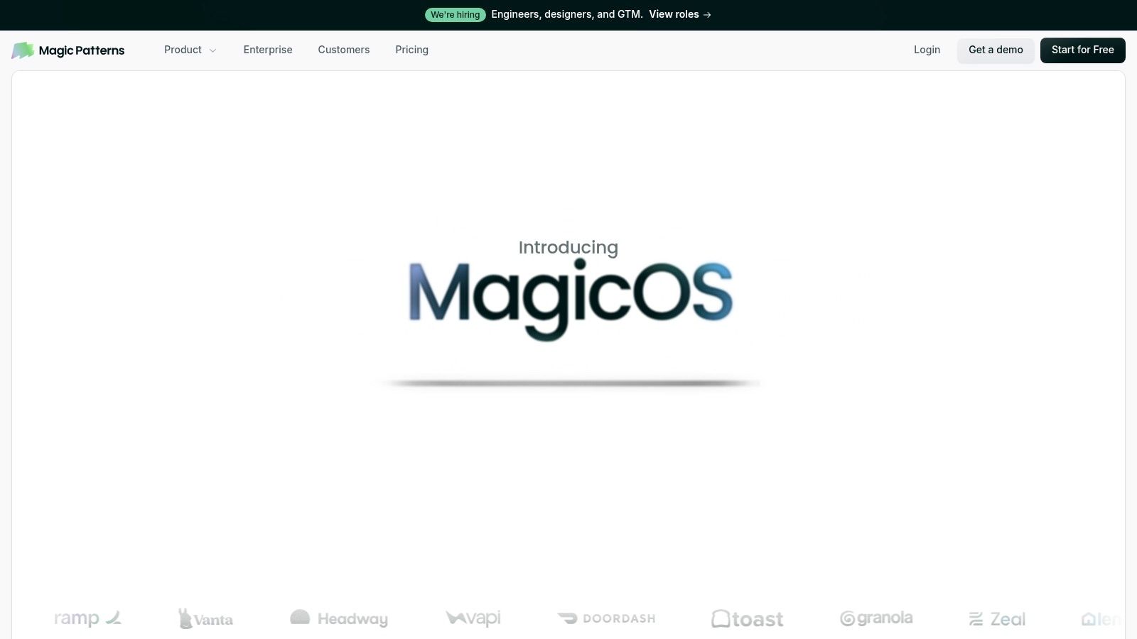 Magic Patterns interface