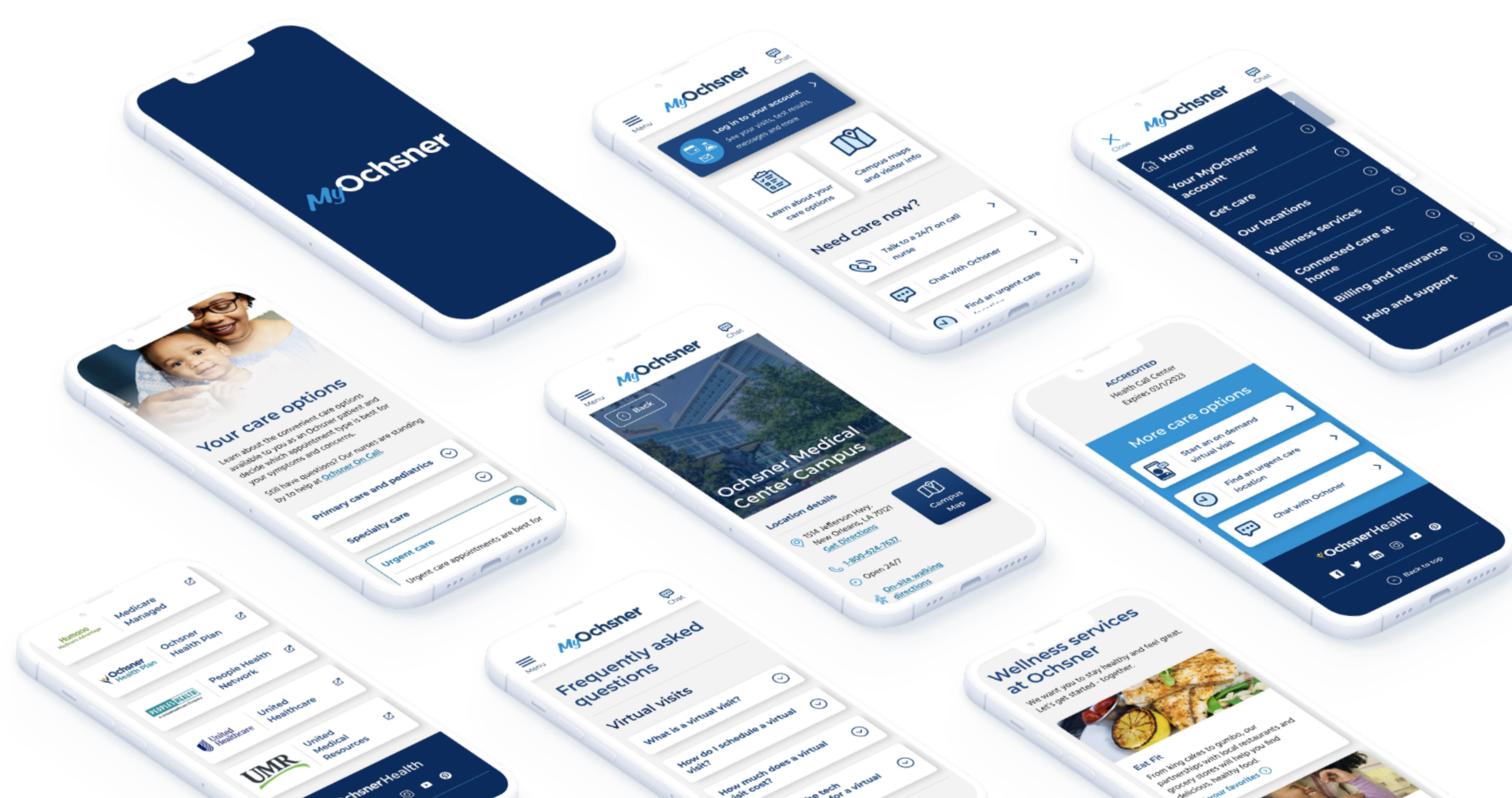 MyOchsner device screens
