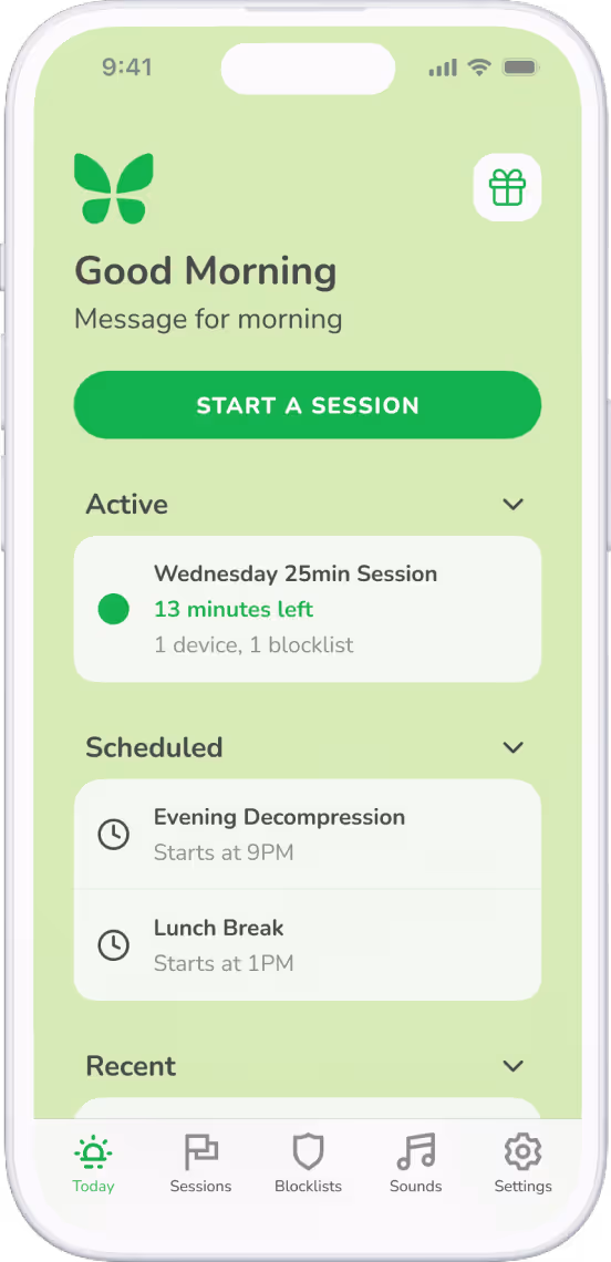 Freedom iOS home screen
