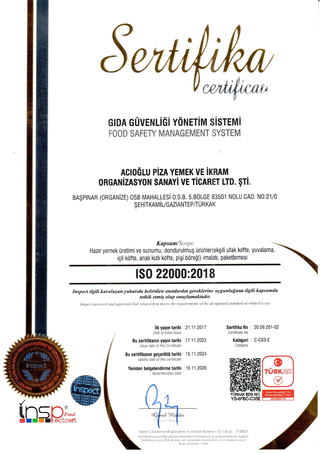 OIC/SMIIC 6:2019 Sertifikası