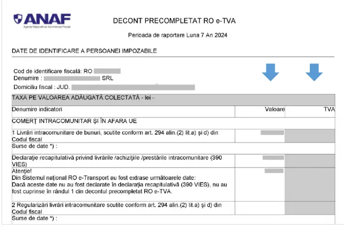 decont precompletat e-TVA