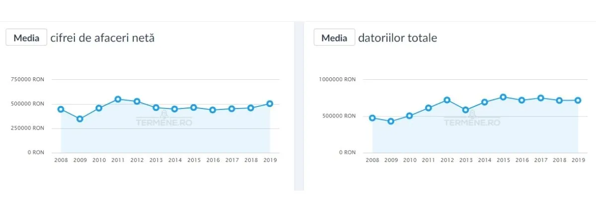 CAEN 7022 - Media cifrei de afaceri și a datoriilor totale
