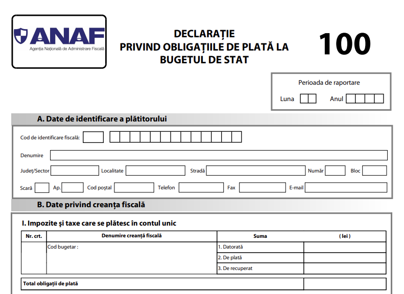 Proiectul ANAF pentru declararea taxelor suplimentare impuse firmelor în 2025. Raportarea taxei pe stâlp în Formularul 100