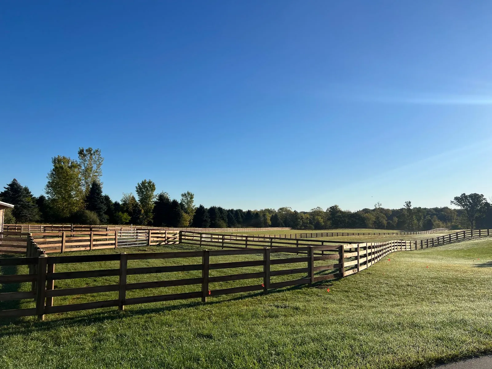 Agricultural fencing in an open field