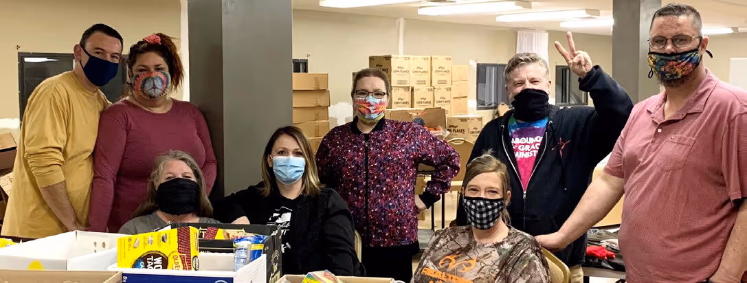 a group of volunteers continue to work through the pandemic