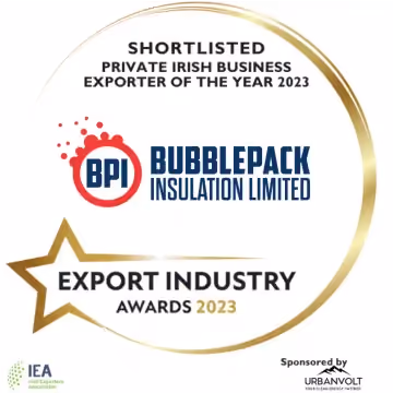 An award nomination for Bubblepack with the Irish Exporters Association
