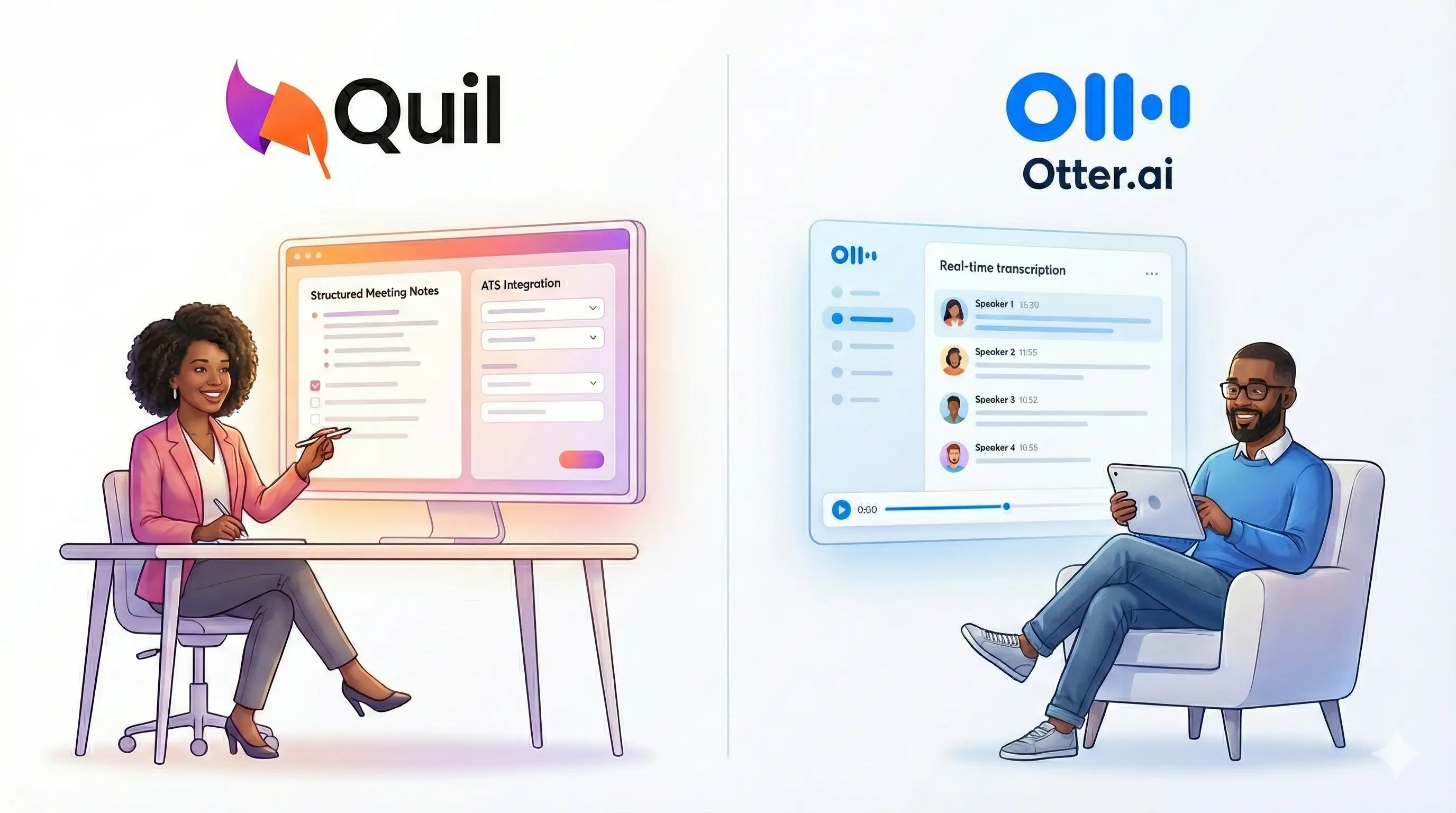 Quil vs Otter AI: Full Comparison for Recruiters (Features, Accuracy, Pricing)