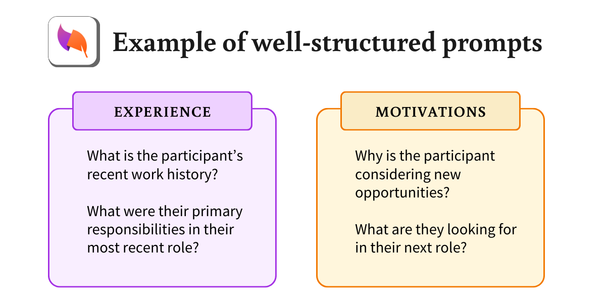 examples of well-structured ai prompts for understanding candidate experience