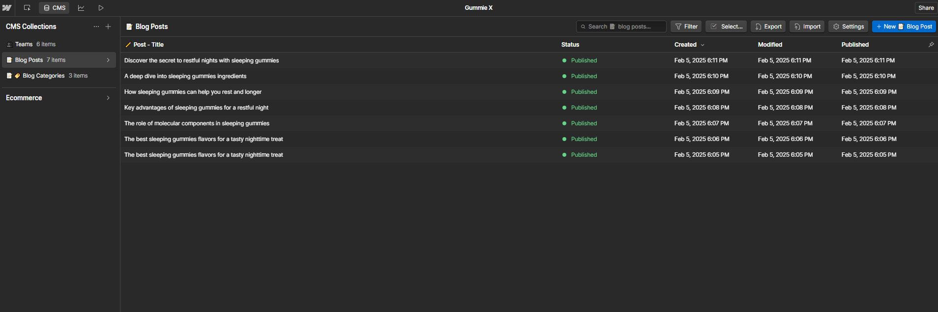 Gummie - Ecommerce Collection - Sleeping Gummies Webflow Template
