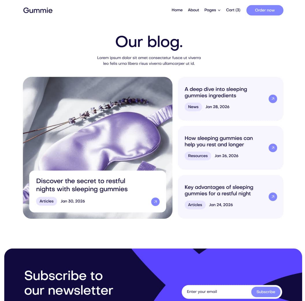 Gummie - Blog V3 Page - Sleeping Gummies Webflow Template