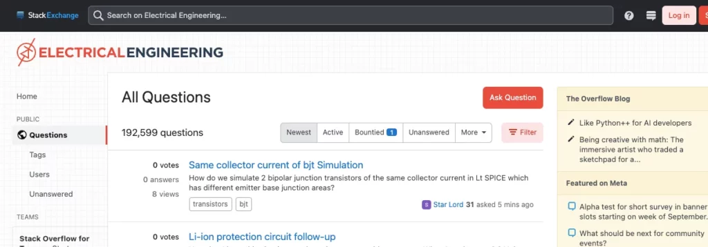 Electrical Engineering stack exchange.