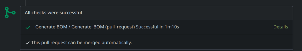 Component check showing all tests were succesful.
