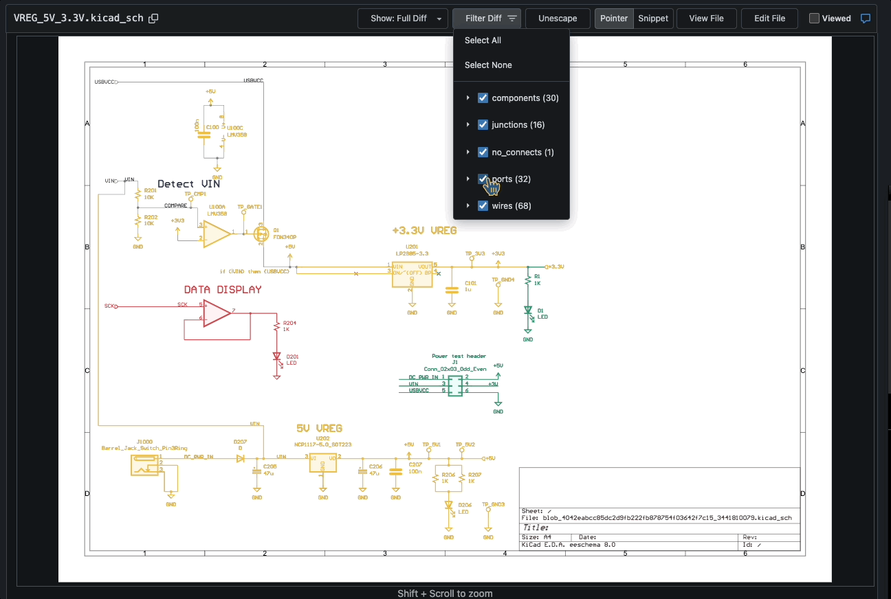 Voltage regulator's power toggle feature, with the interface switching between enabled and disabled states for VREG.