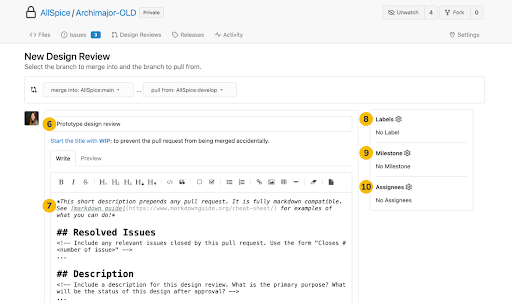 AllSpice new design review form.