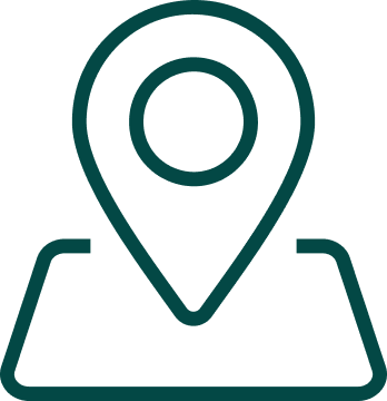 Map marker icon representing a location pin on a map.