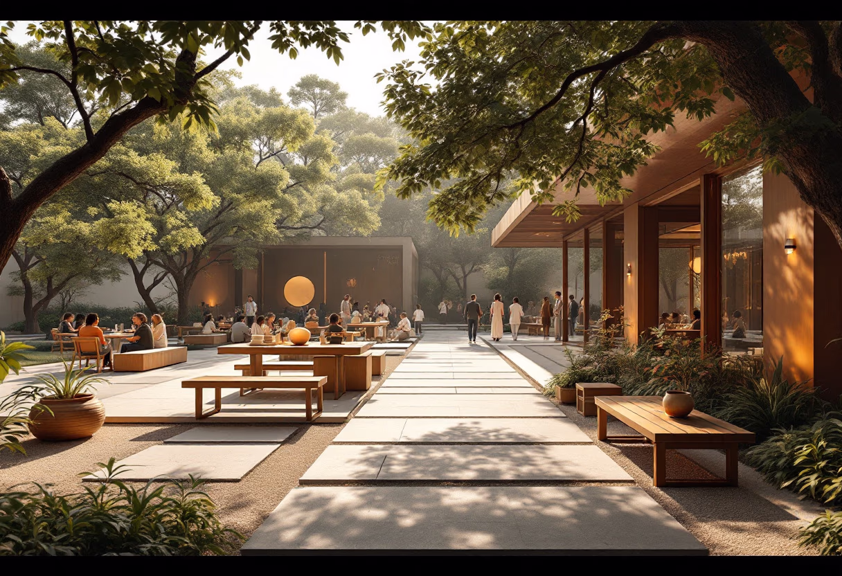 [background image] image of community gatherings (for a hindu temple)